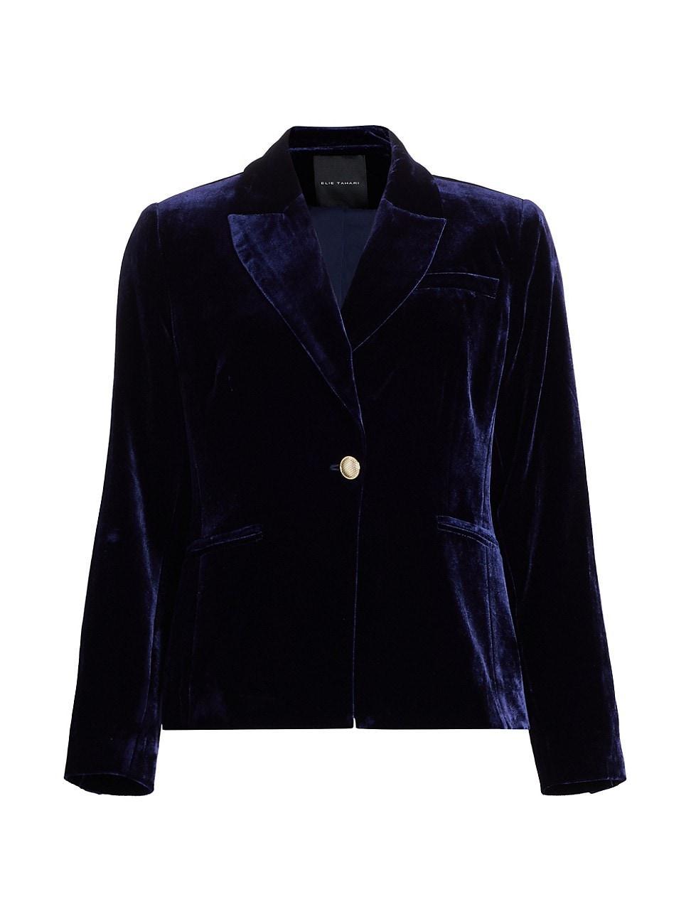 Womens The Leslie Velvet Blazer Product Image