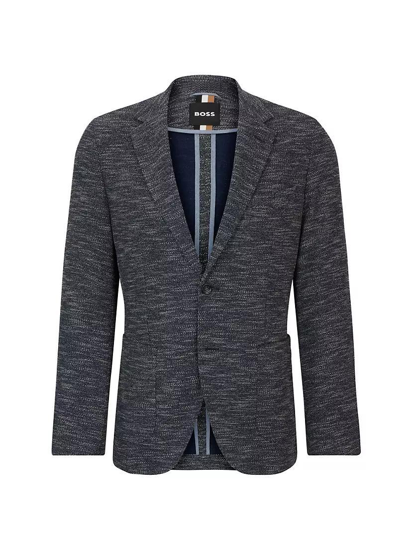 Regular-Fit Jacket in Micro-Patterned Stretch Jersey Product Image