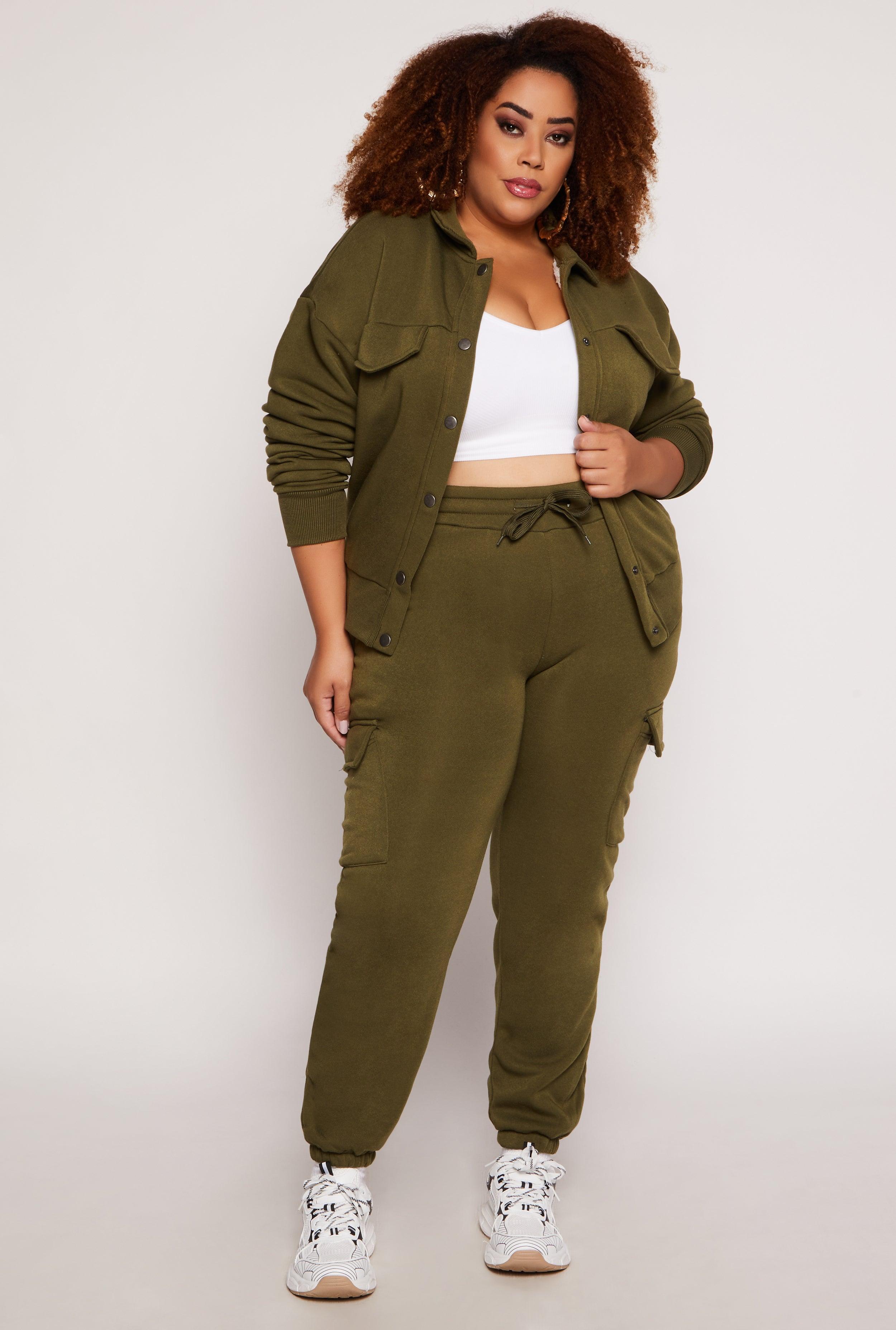 Womens Plus Size Cargo Sweatpants product image