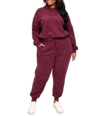 Plus Size Dorothea Sherpa Sweatshirt & Pant Loungewear Set product image