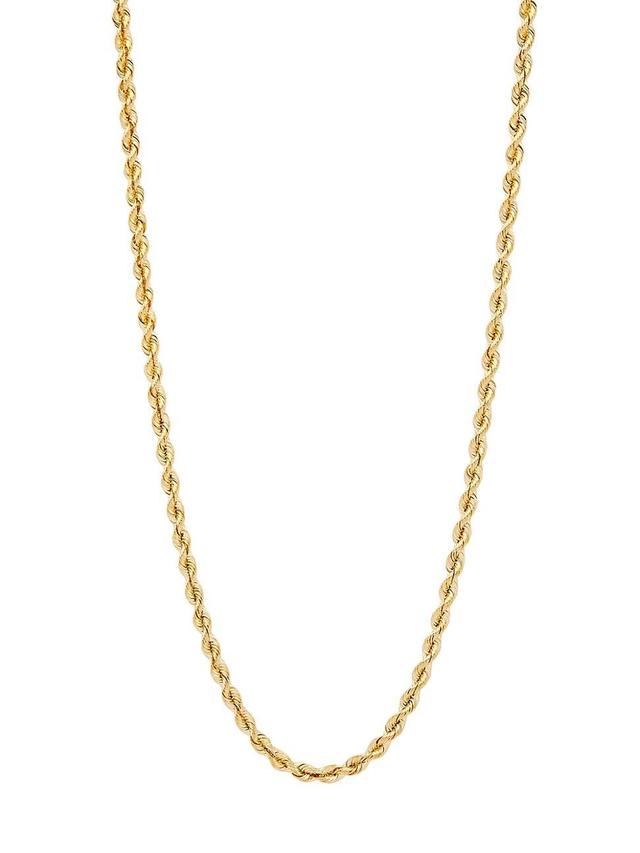 Womens 14K Yellow Gold Rope Chain Necklace Product Image