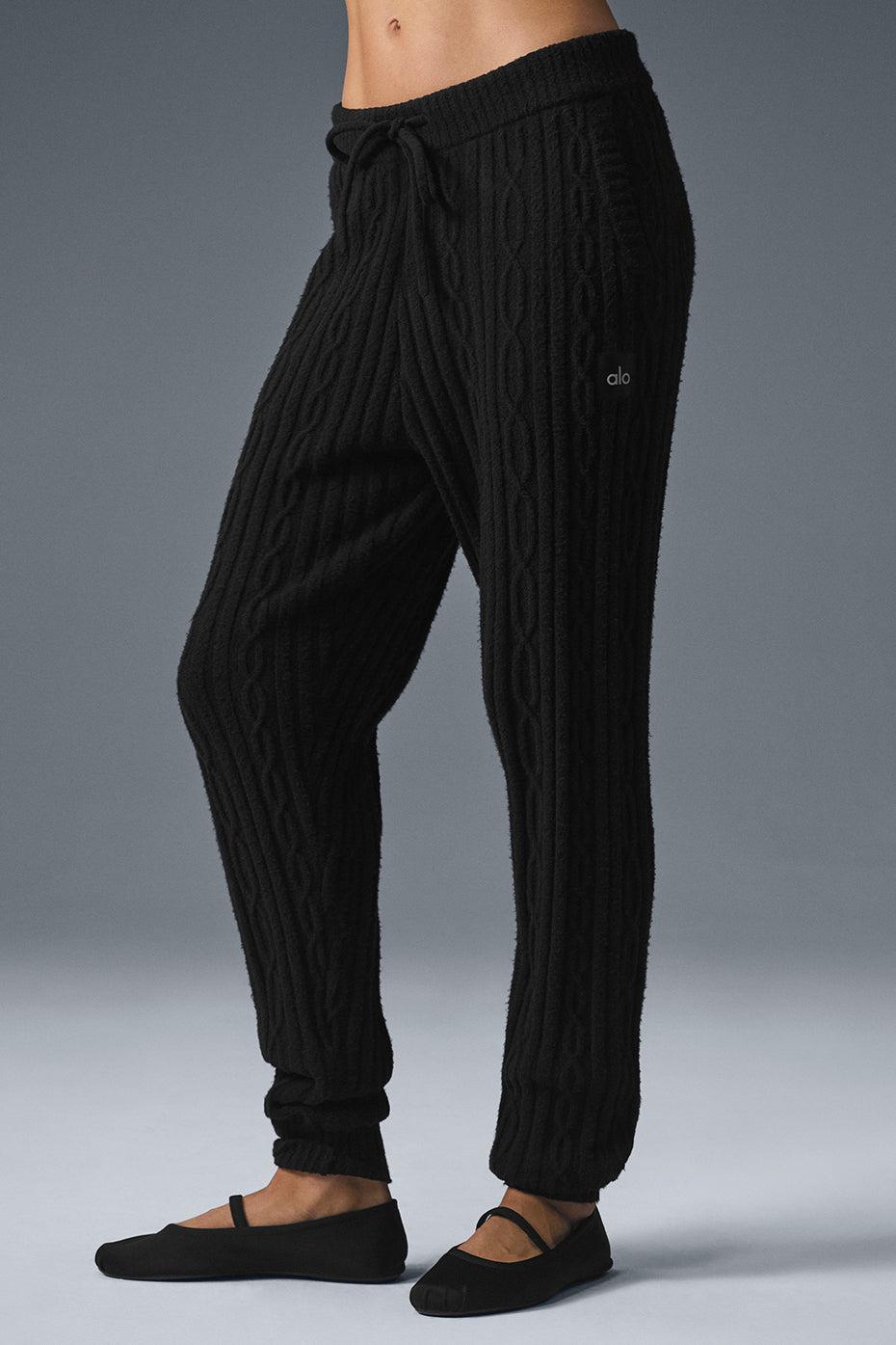 Cable Knit Winter Bliss Pant - Black Female Product Image