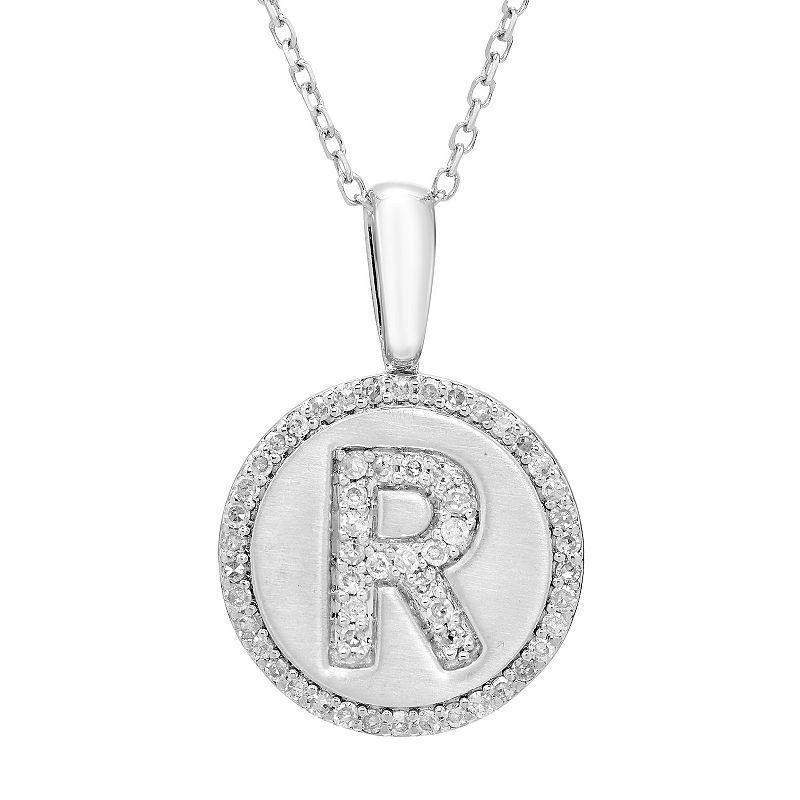 Its Personal Sterling Silver & Diamond Accent Initial Pendant Necklace, Womens Product Image