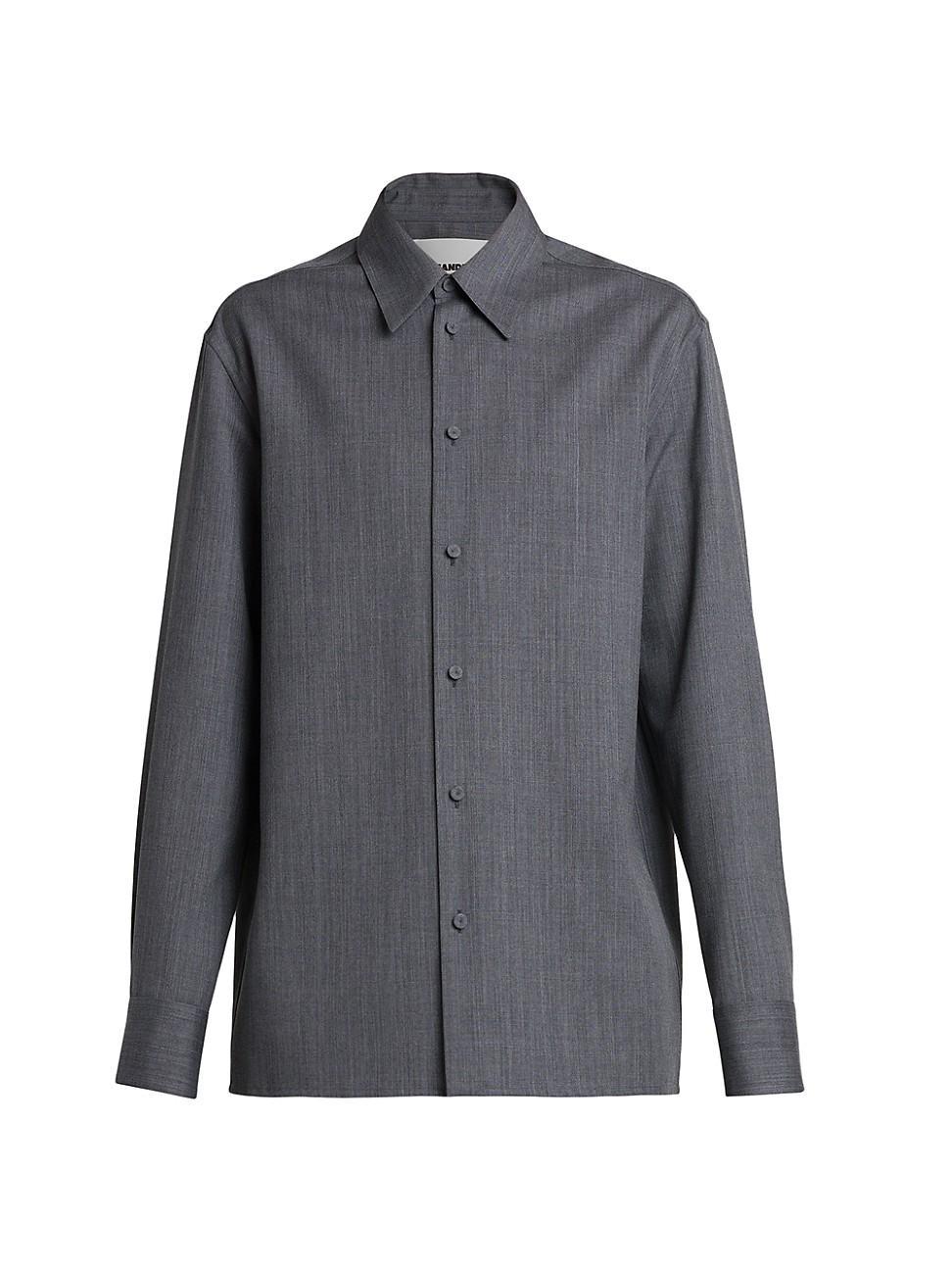 Mens Wool Button-Front Shirt Product Image