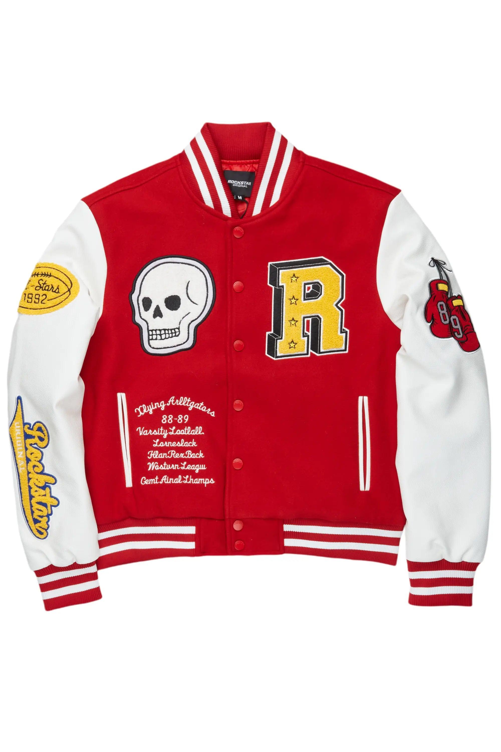 Eisen Red/White Varsity Jacket Male Product Image