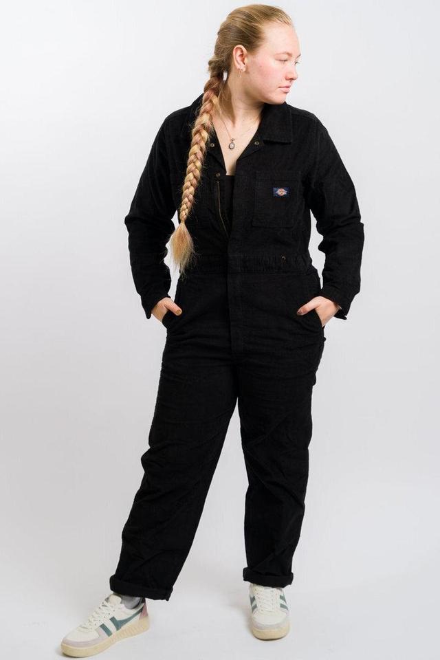 Dickies Women's Corduroy Long Sleeve Coveralls - Black Product Image