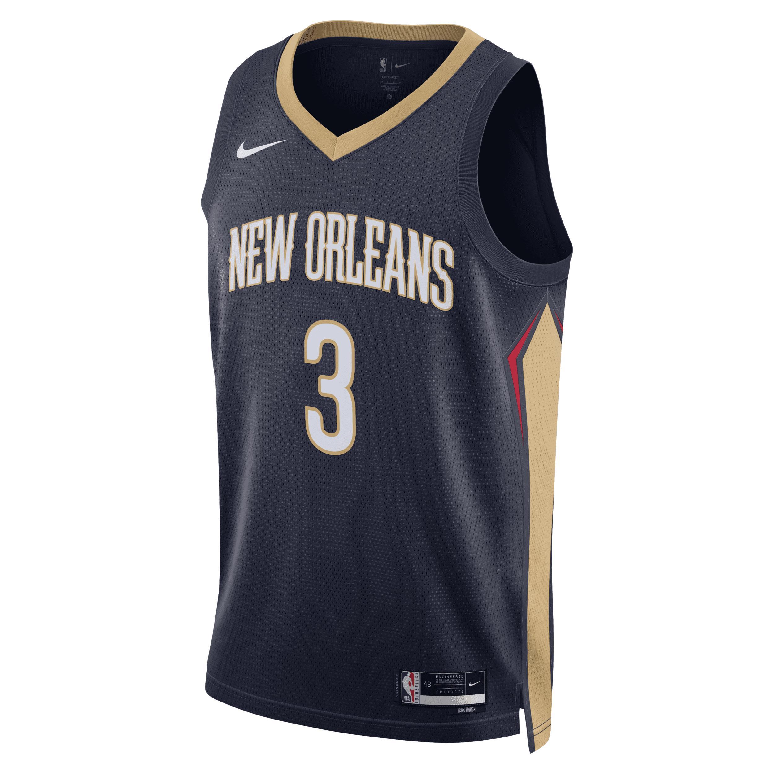 Unisex Nike C.J. McCollum New Orleans Pelicans Swingman Jersey - Icon Edition, Adult Unisex Blue Product Image