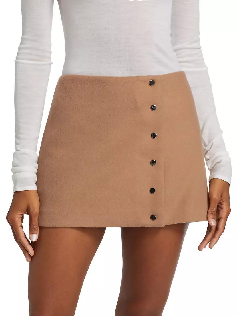 May Wool-Blend Faux-Wrap Miniskirt Product Image