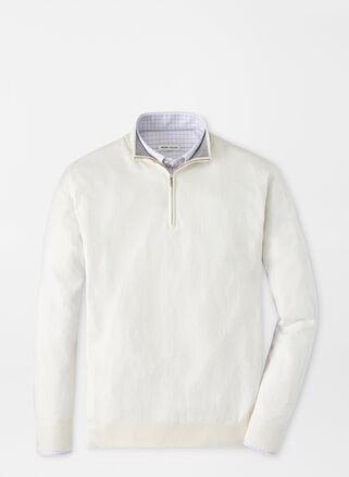 Peter Millar Mens Whitaker Quarter-Zip Sweater | Color: Ivory | Size: L Product Image