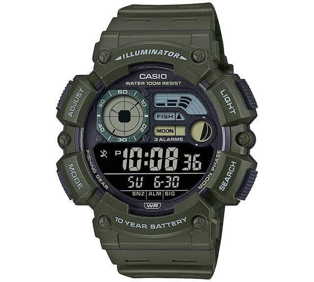 Casio Mens Digital Green Resin Strap Watch 50mm - Green Product Image