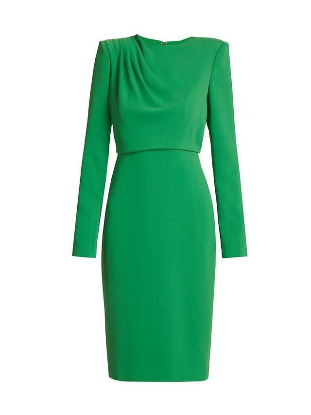 Womens Draped Shoulder Crepe Sheath Dress Product Image