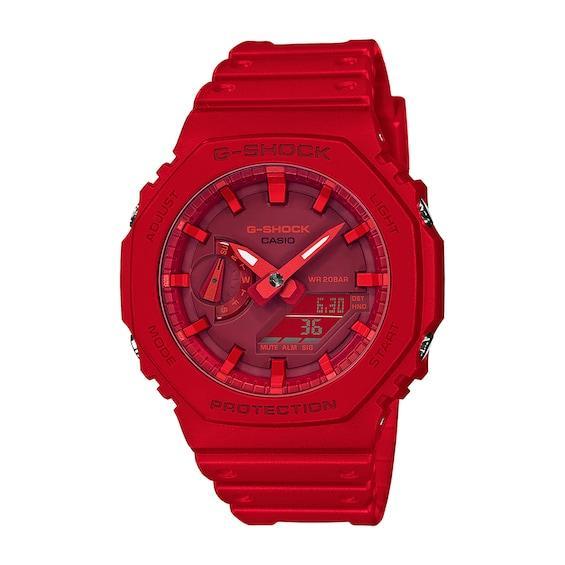 G-Shock Mens Analog-Digital Red Resin Strap 45.4mm GA2100-4A - Red Product Image