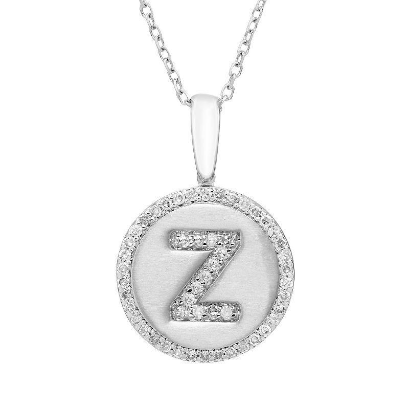 Its Personal Sterling Silver & Diamond Accent Initial Pendant Necklace, Womens Product Image