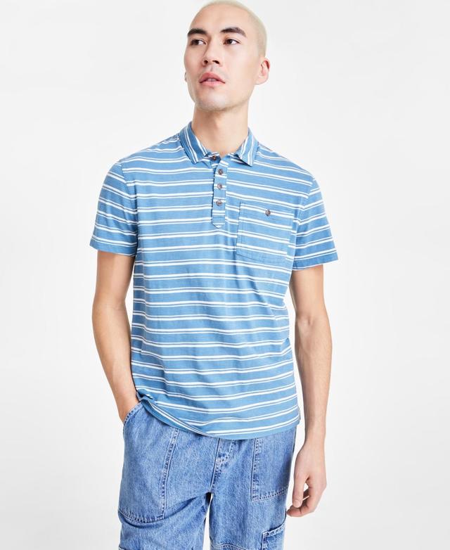 Sun + Stone Mens Short Sleeve Striped Pocket Polo Shirt, Created for Macys Product Image