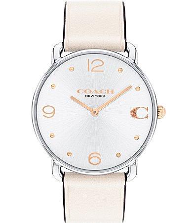 COACH Elliot Silver White Strap Womens Watch Product Image