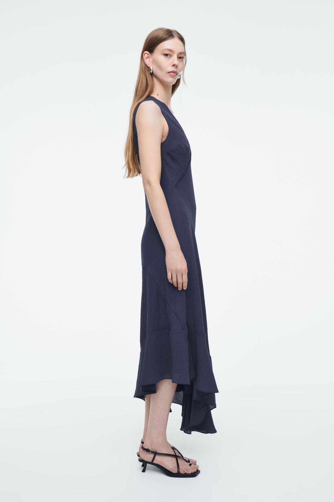 FLOATY ASYMMETRIC MIDI DRESS Product Image