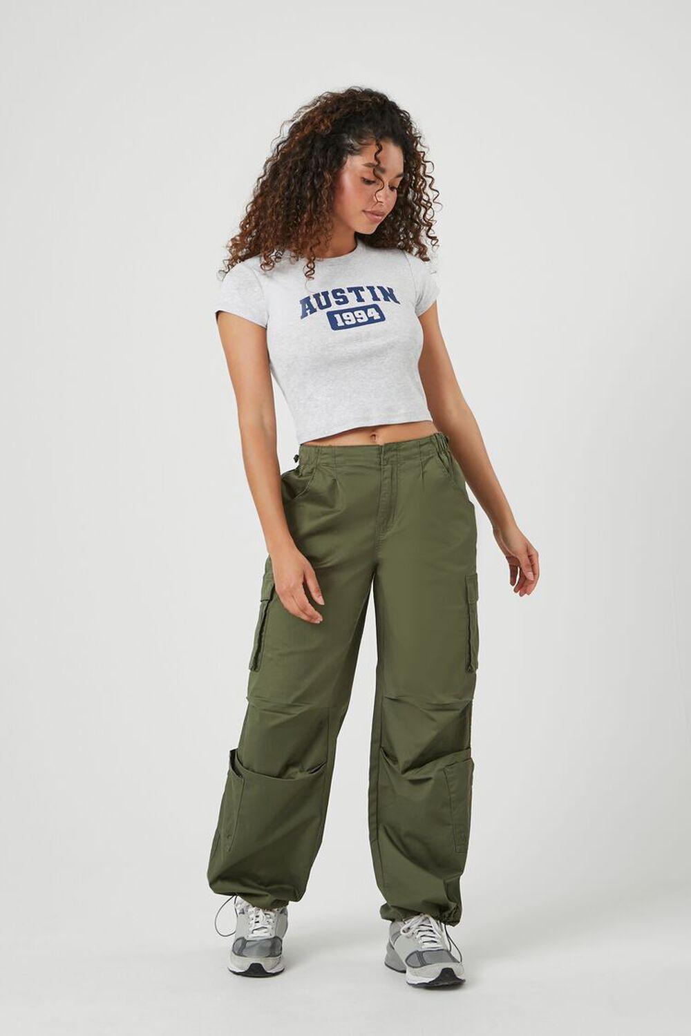 Wide-Leg Cargo Parachute Pants | Forever 21 Product Image