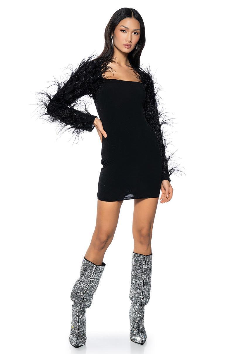 RUFFLE MY FEATHERS MESH MINI DRESS Product Image