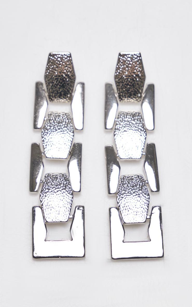 Silver Chunky Chain Drop Statement Earrings Product Image