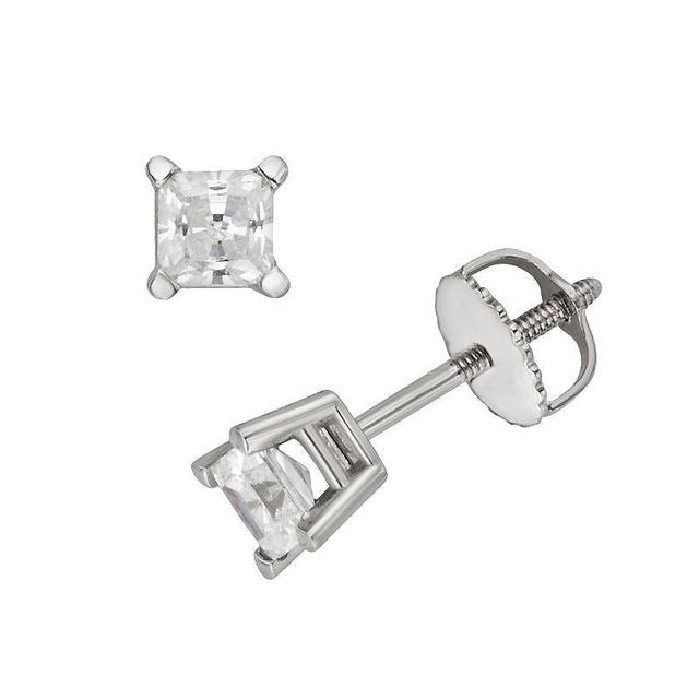 18k White Gold 1/2-ct. T.W. Ideal-Cut IGL Certified Diamond Stud Earrings, Womens Product Image