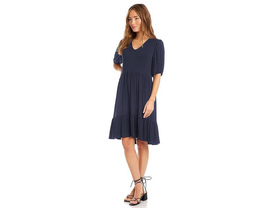 Karen Kane Puff Sleeve Tiered Dress Product Image