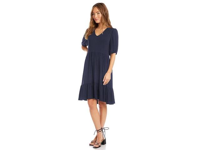 Karen Kane Puff Sleeve Tiered Dress Women's Dress Product Image