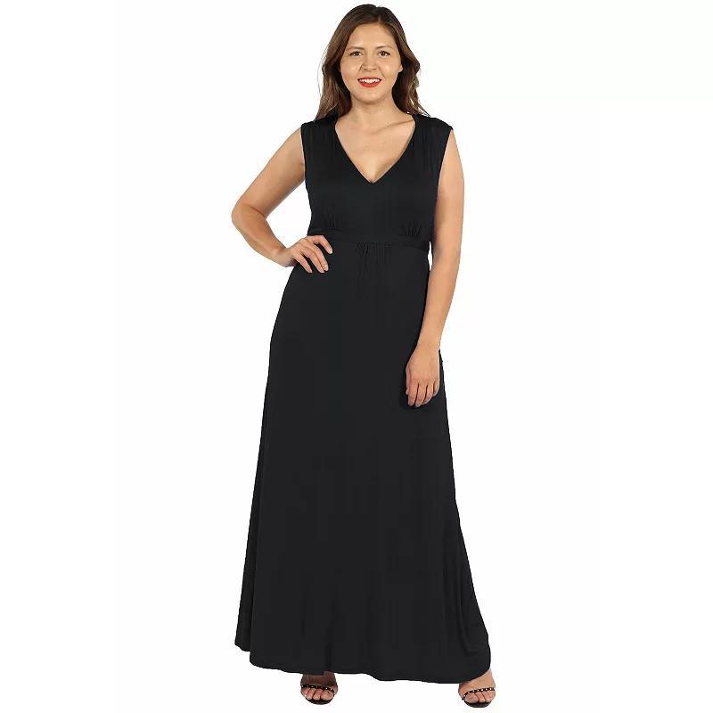 Plus Size 24seven Comfort Apparel Sleeveless Empire Waist Maxi Dress, Womens Product Image