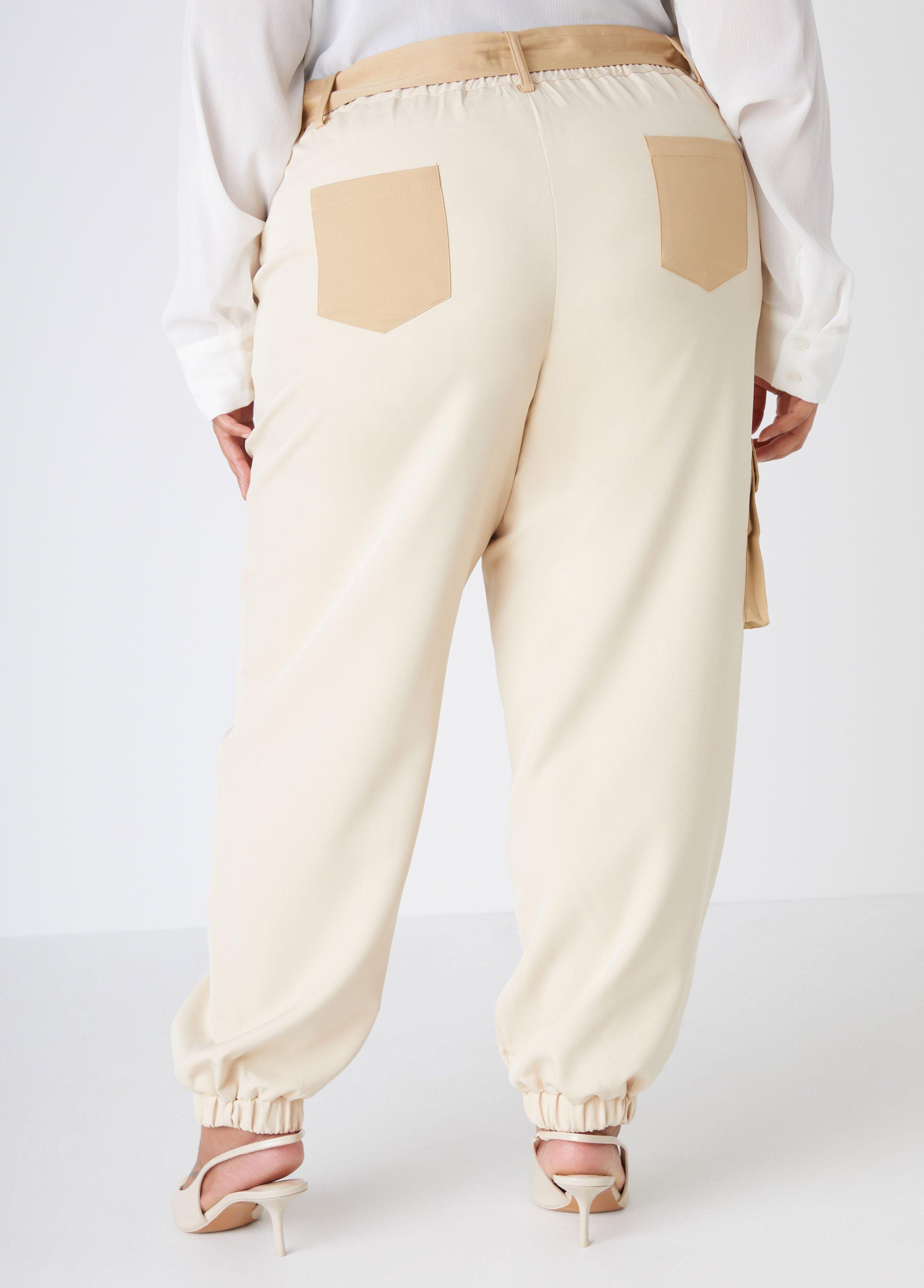 Belted Two Tone Cargo Joggers Product Image