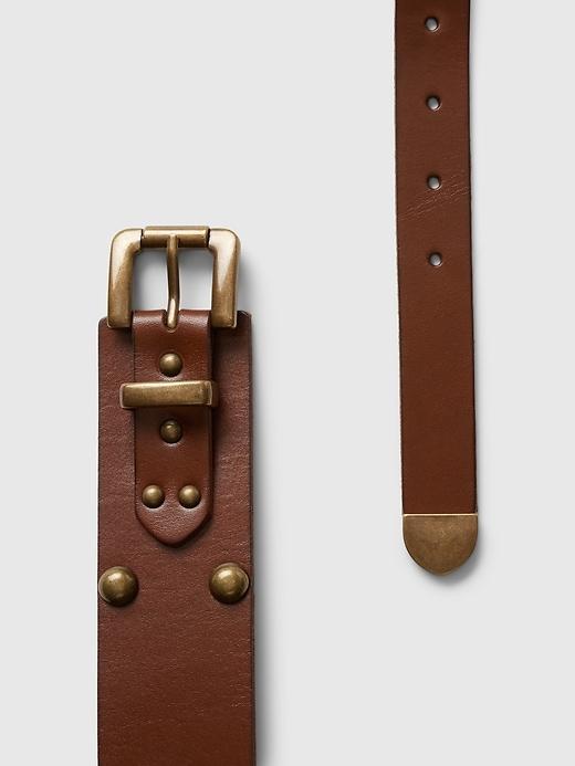 Leather Studded Wide Belt Product Image