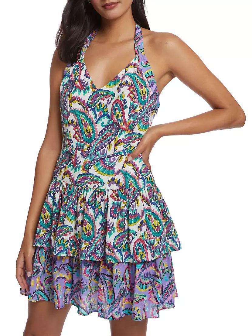 Gracie Paisley Halter Minidress Product Image