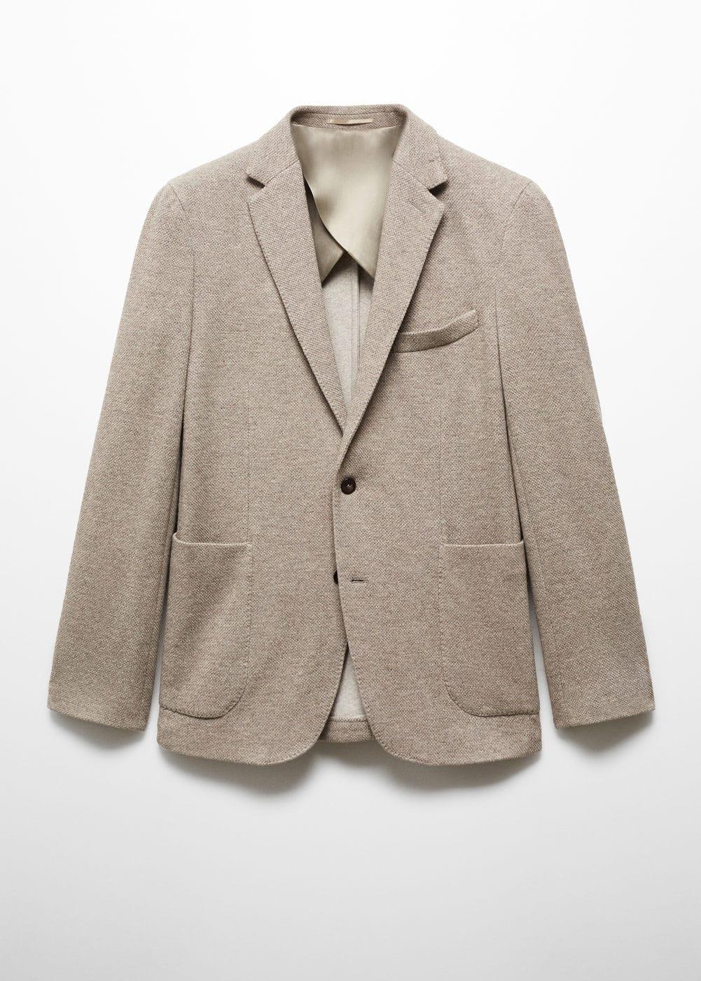 MANGO MAN - Virgin wool knitted blazer beigeMen Product Image