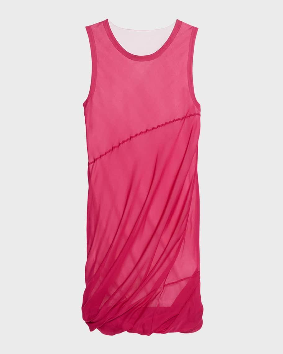 Sleeveless Silk Bubble Mini Dress Product Image