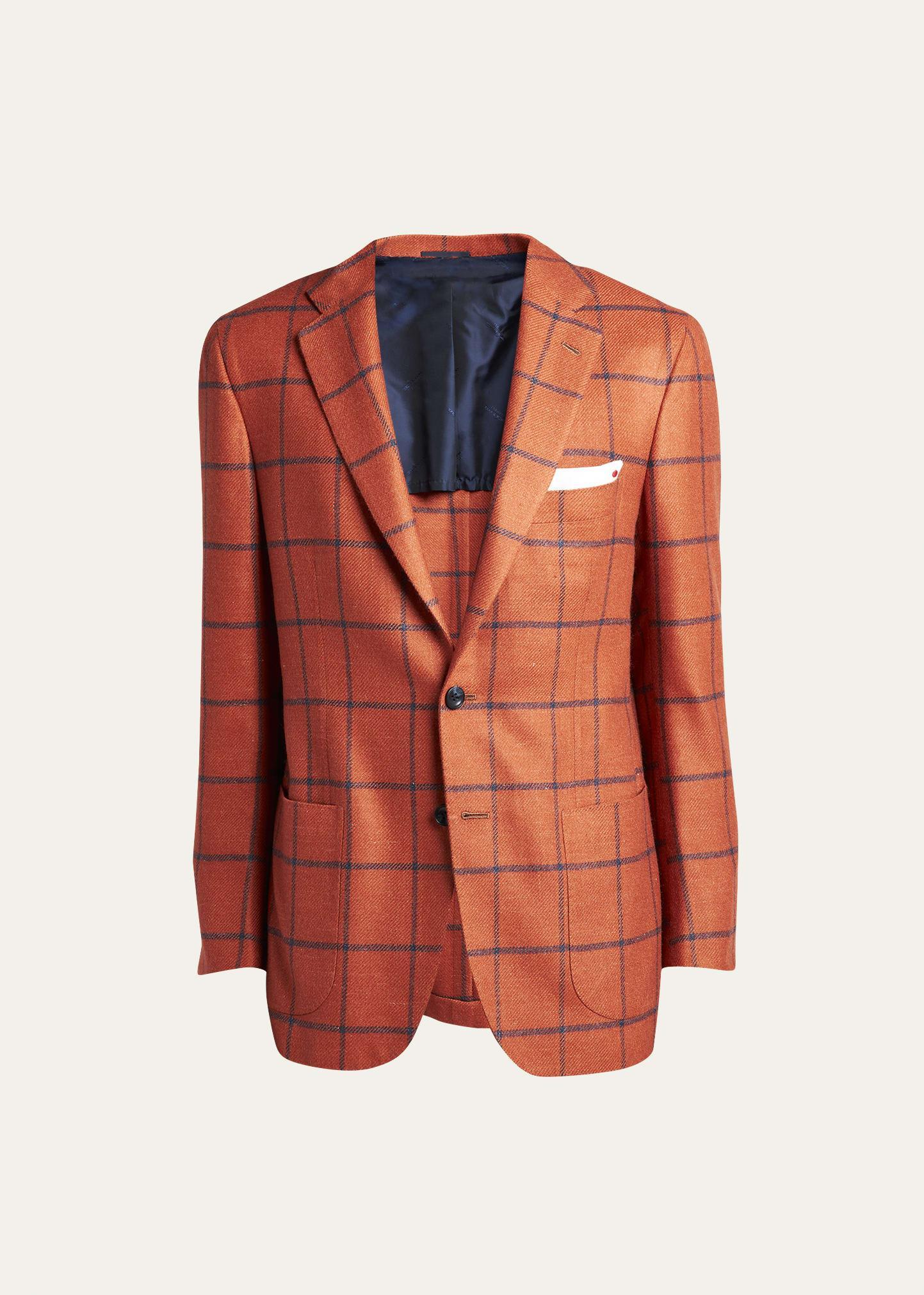 Mens Windowpane Cashmere-Blend Sport Jacket Product Image