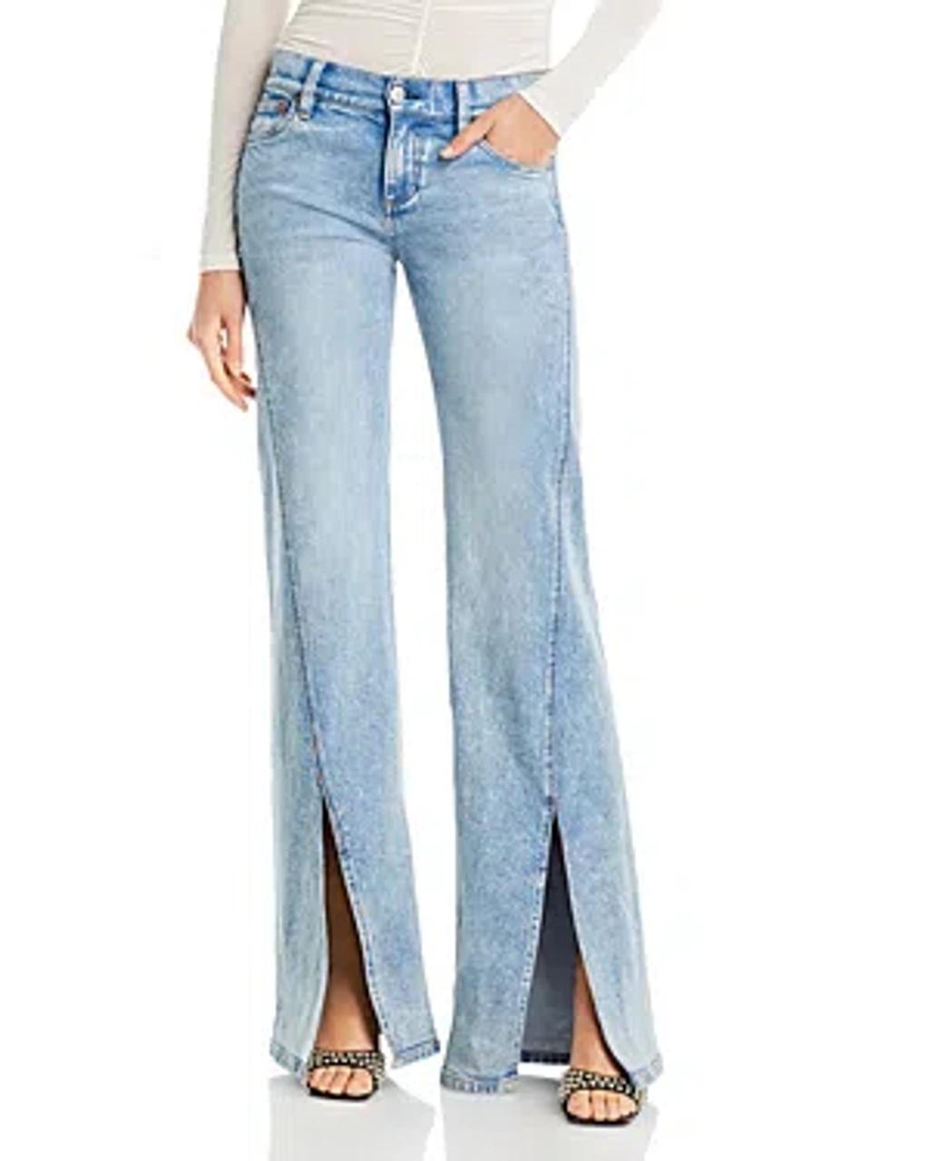 Sedona Front Slit Flared Leg Jeans In Lightening Blue product image