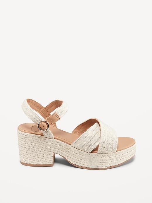 Espadrille Cross-Strap Platform Sandals Product Image