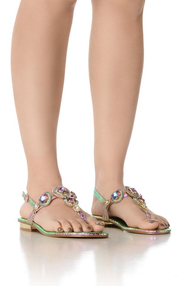 AZALEA WANG OKI EMBELLISHED SANDAL IN MULTI Product Image