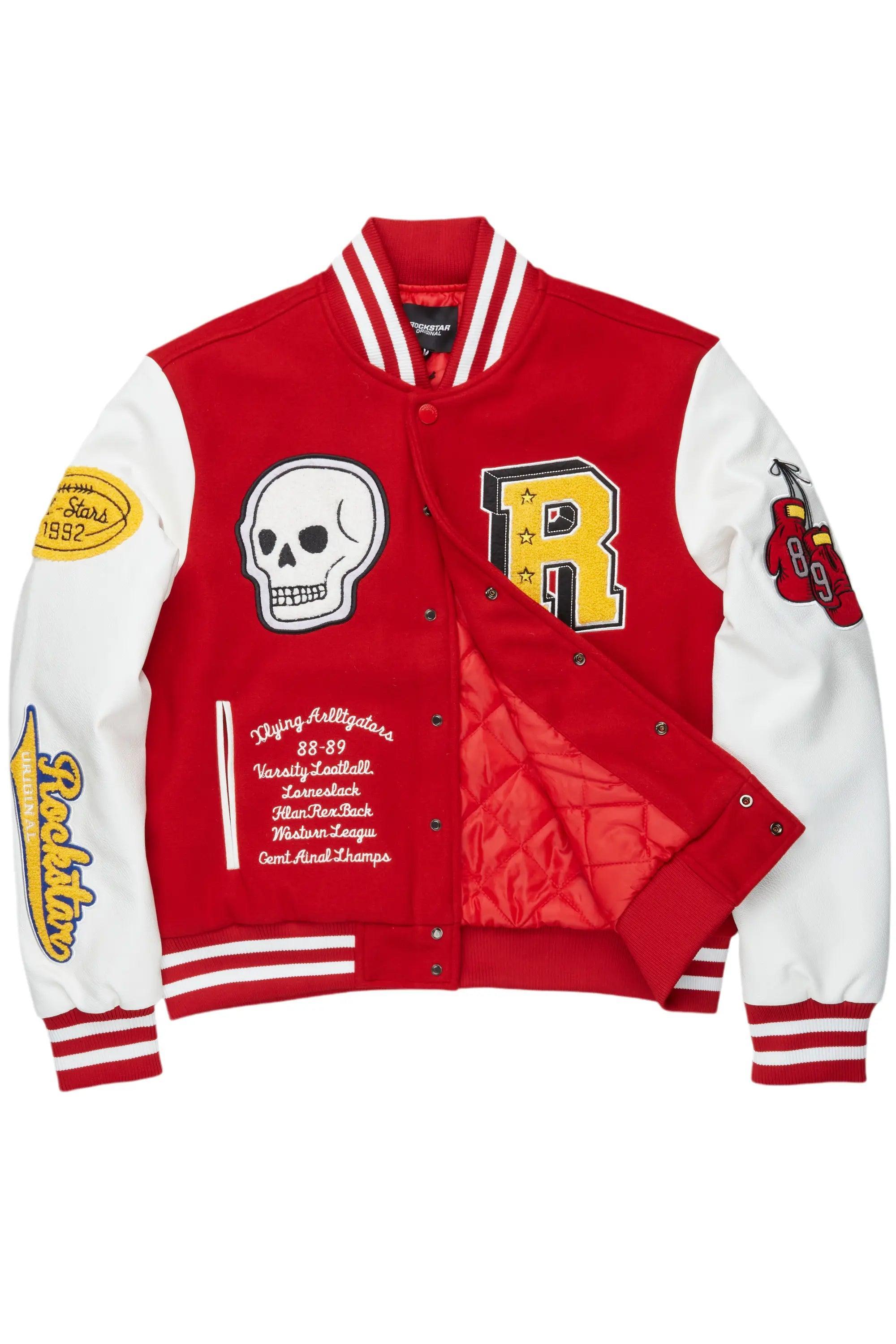 Eisen Red/White Varsity Jacket Male Product Image