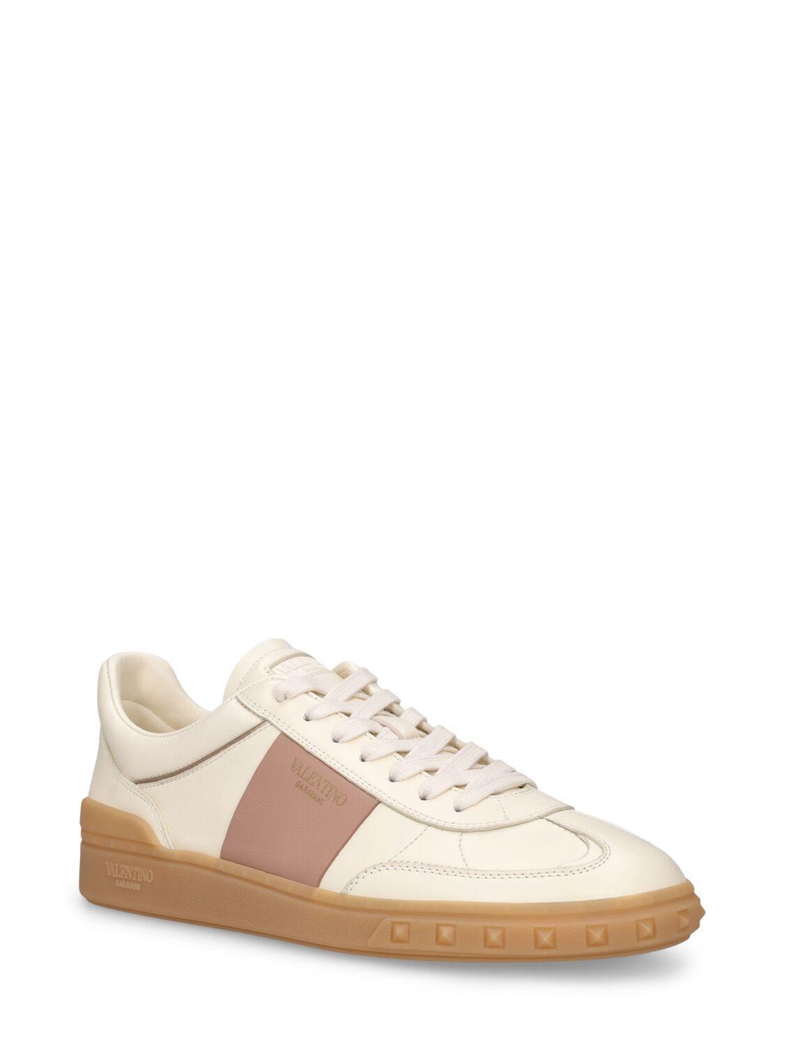 VALENTINO GARAVANI Upvillage Bicolor Stripe Low-top Sneakers In White Product Image