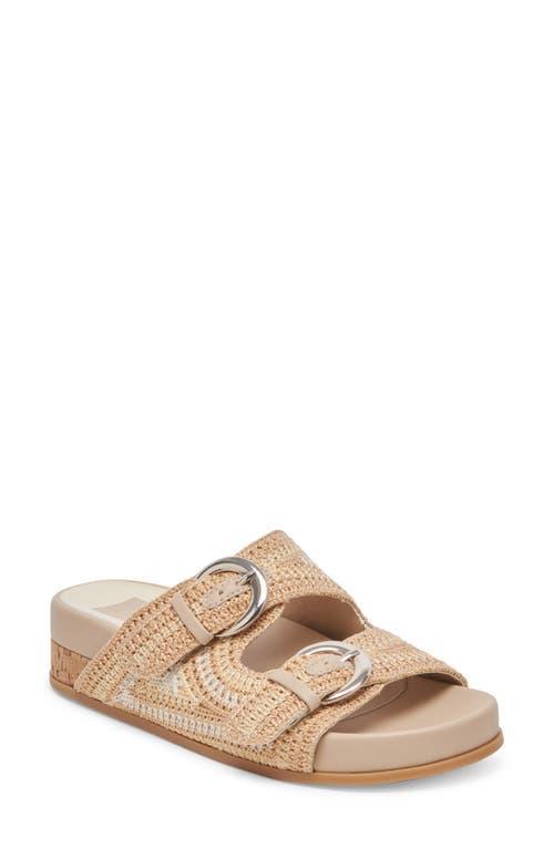 Ralli Natural Multi Crochet Knit Buckle Slide Sandals In Natural Multi Knit Product Image