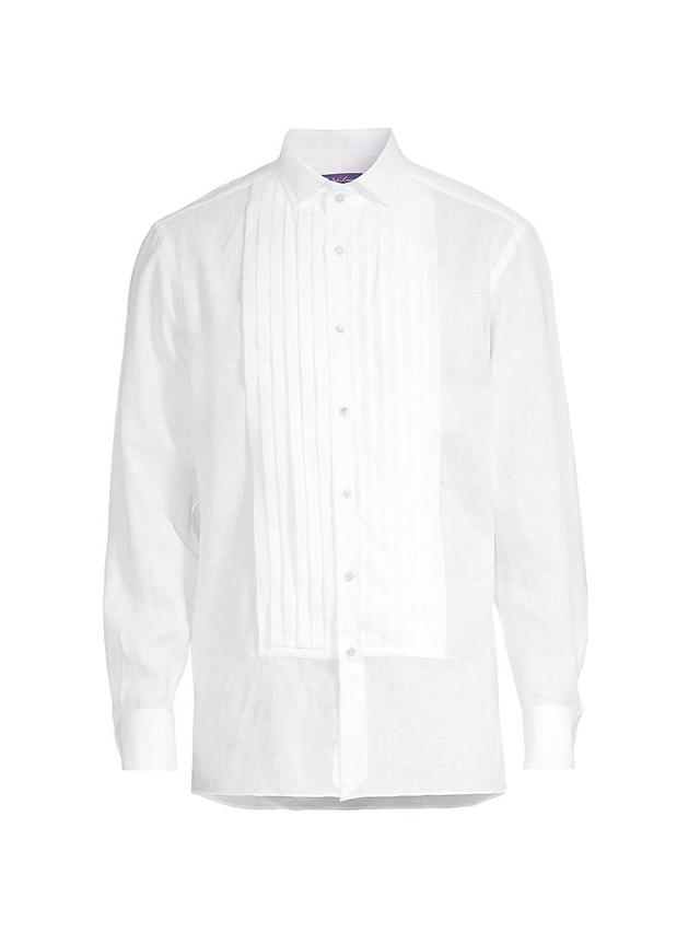 Mens French-Cuff Linen Tuxedo Shirt Product Image