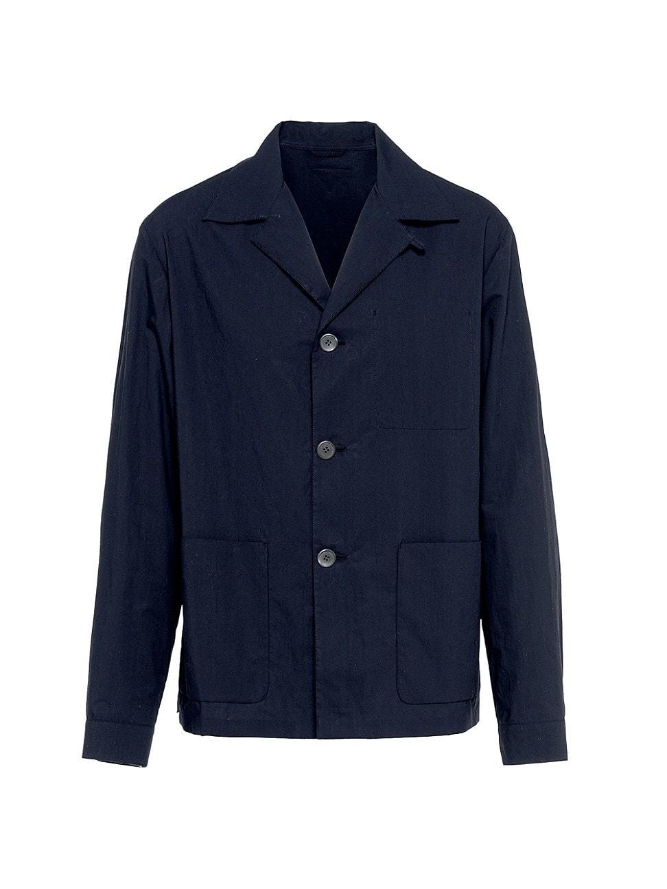 Mens Single-Breasted Cotton Jacket Product Image