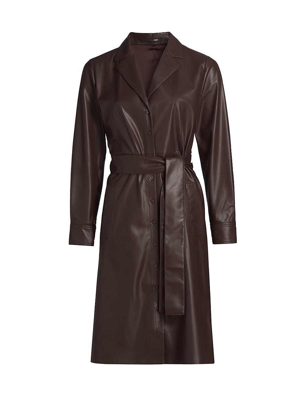 Womens Dixie Faux Leather Shirtdress Product Image