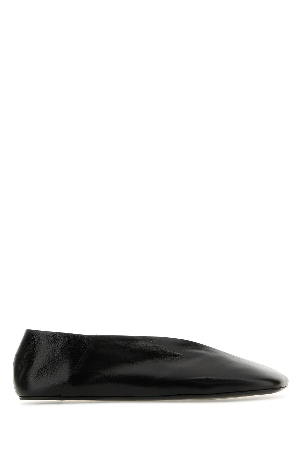 Black Leather Ballerinas Product Image