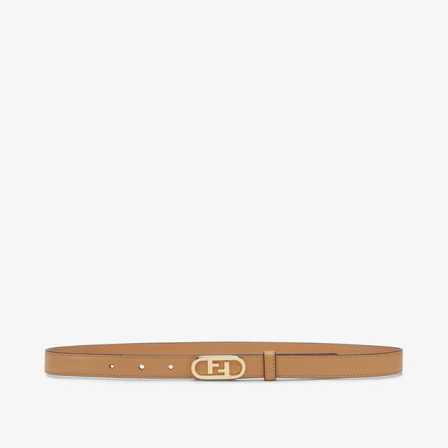 Fendi O’Lock BeltBeige leather belt Product Image