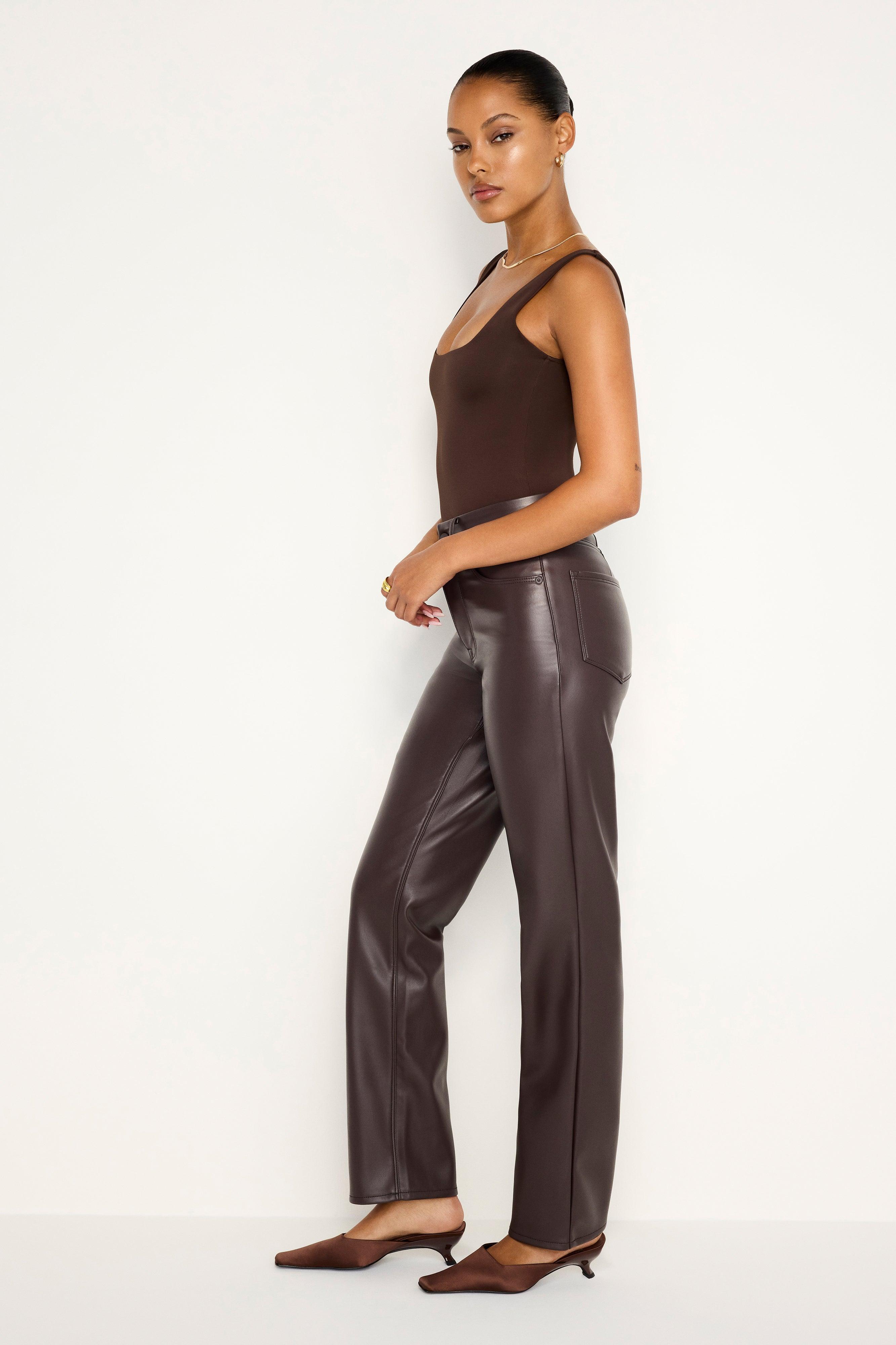 GOOD ICON FAUX LEATHER PANTS | BARK003 product image