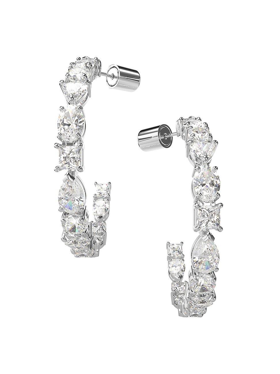 Swarovski Mesmera Mixed Cut Hoop Earrings in Rhodium Plated Product Image