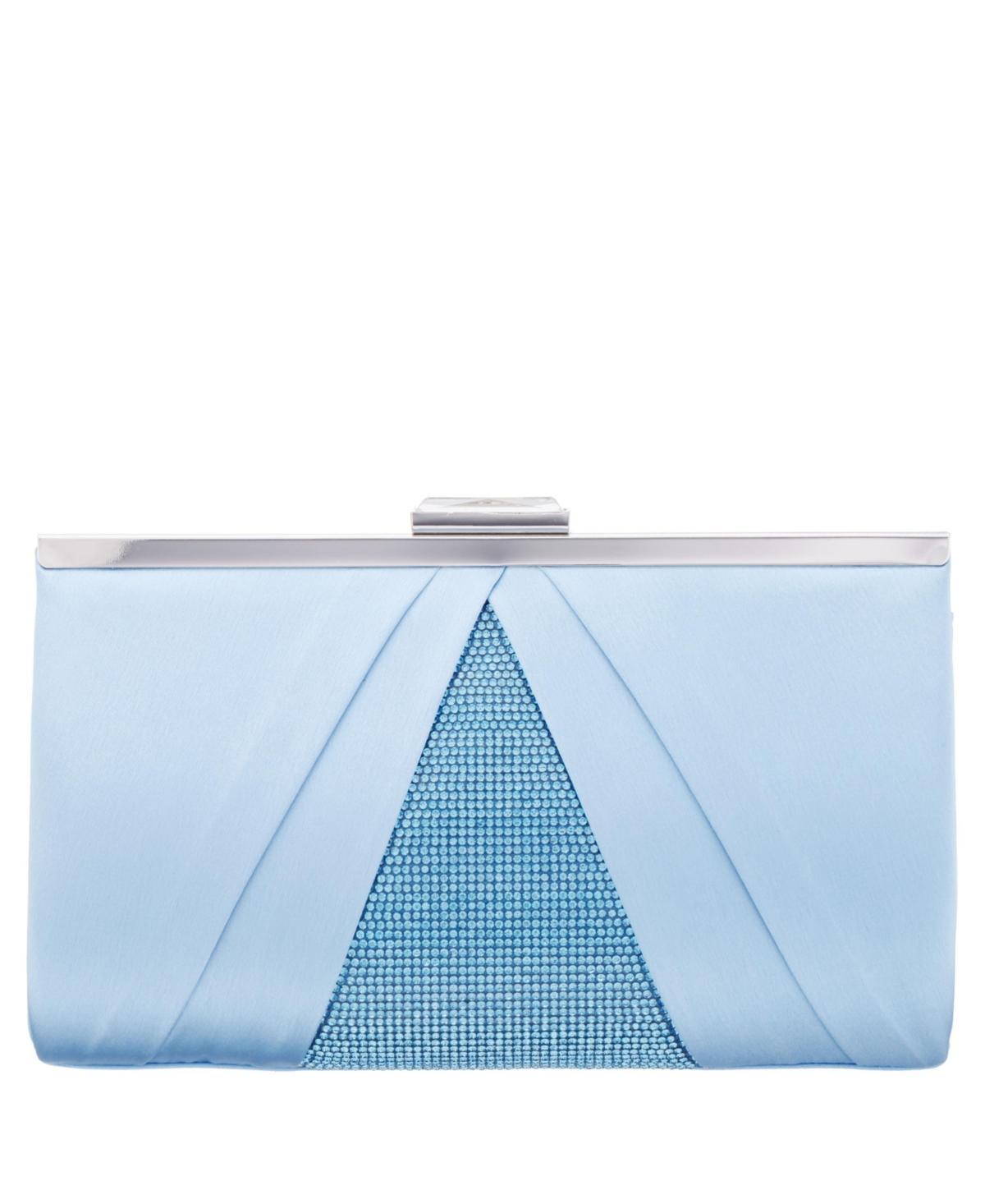 Womens Pleated Stain Crystal Frame Clutch Product Image