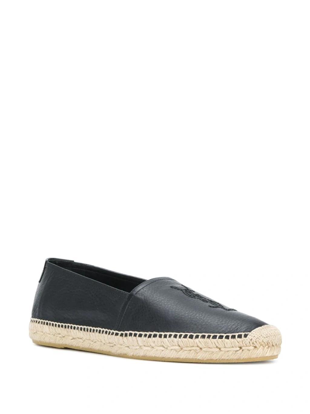 Embroidered Monogram Espadrilles In Black Product Image