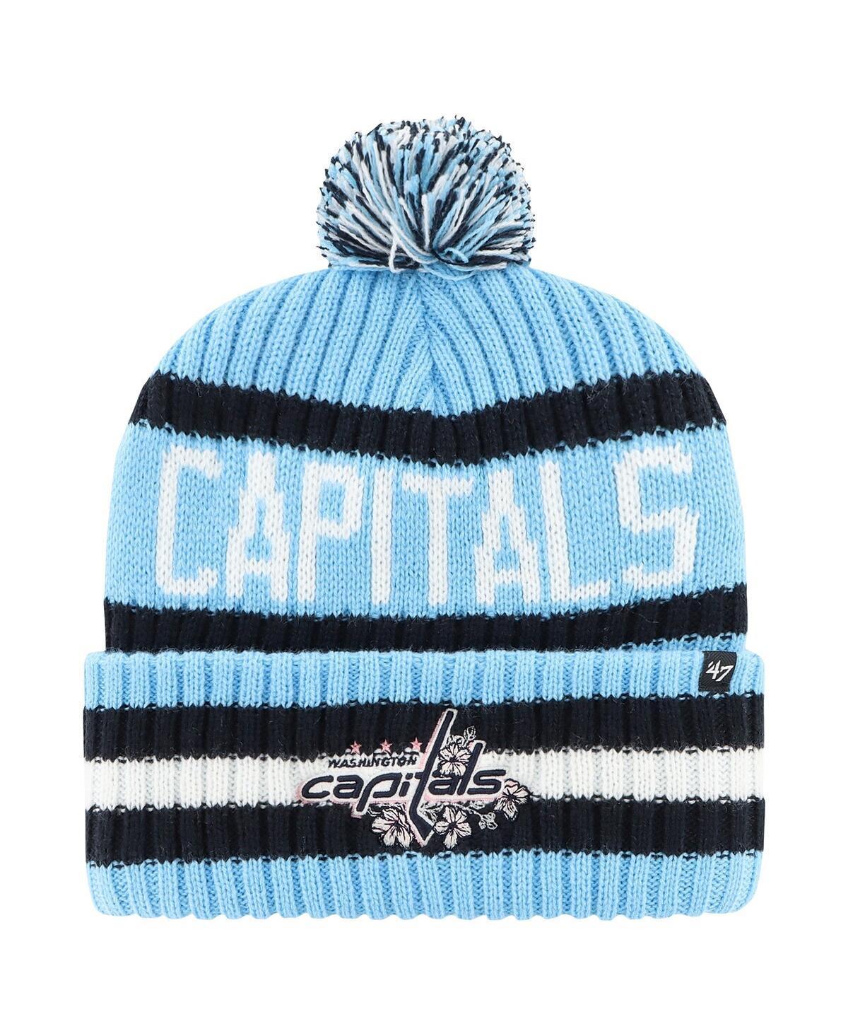 Mens 47 Brand Light Blue Washington Capitals Cherry Blossom Bering Cuffed Knit Hat with Pom Product Image