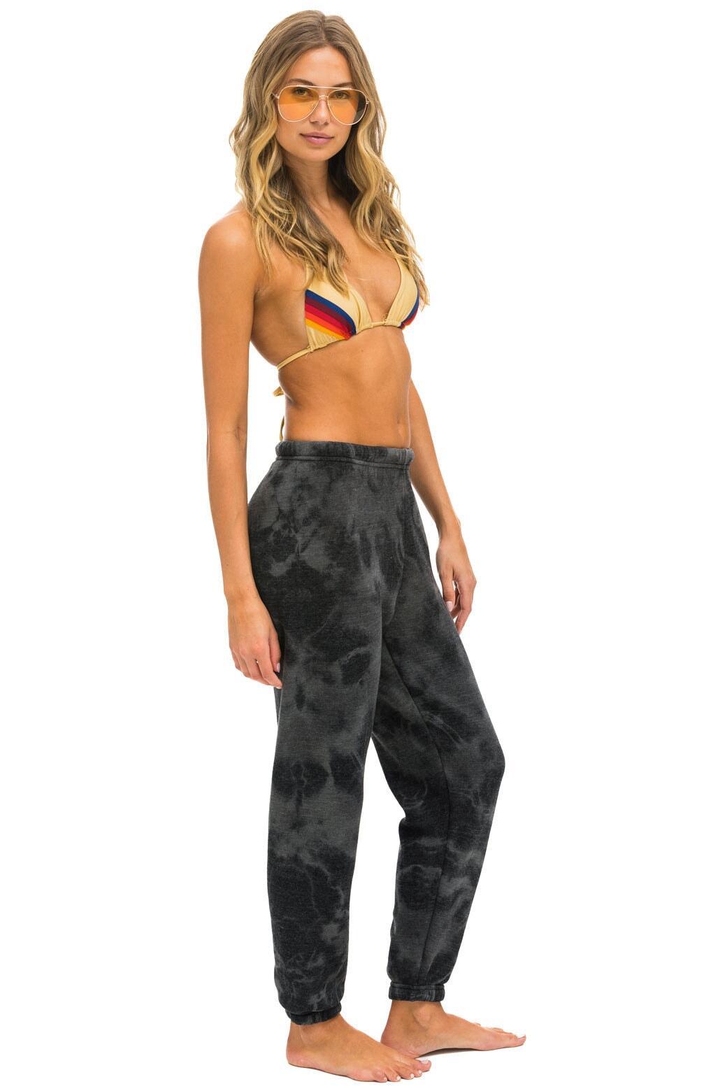 HAND DYED SWEATPANTS - TIE DYE VINTAGE CHARCOAL Female Product Image